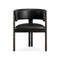 Volita Dining Chair  option Black Semi Aniline Leather / Bronze