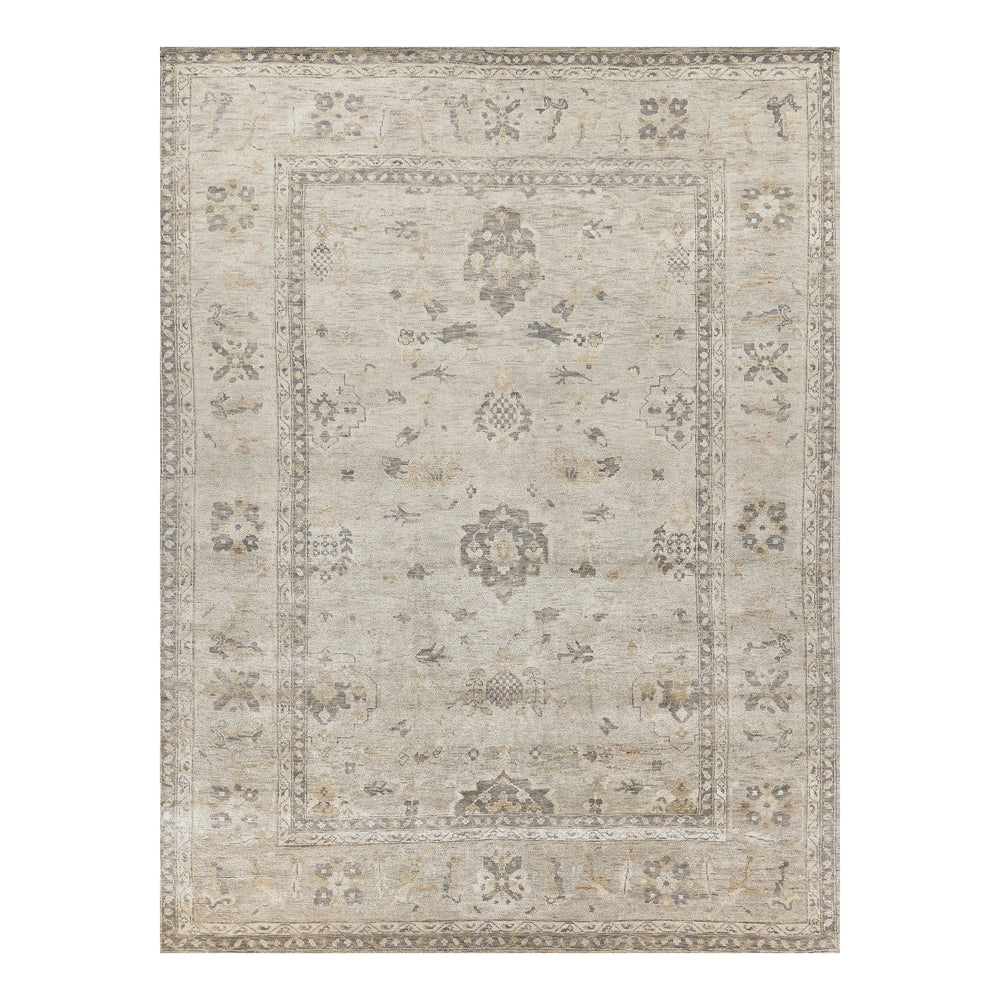 Antique Weave Oushak Ivory/Brown Area Rug
