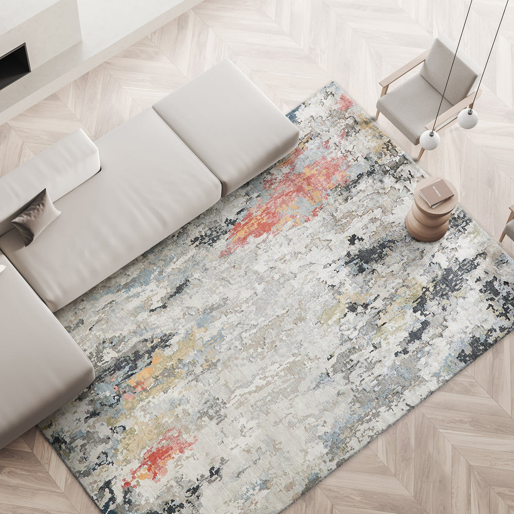 Floor Art Silver/Grey/Coffee Area Rug