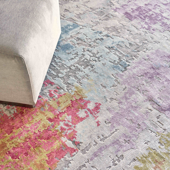 Floor Art Ivory/Gold/Lavender Area Rug