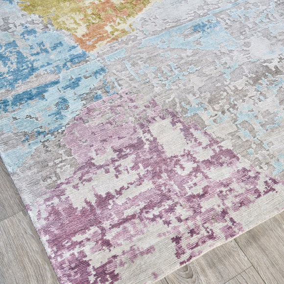 Floor Art Ivory/Gold/Lavender Area Rug
