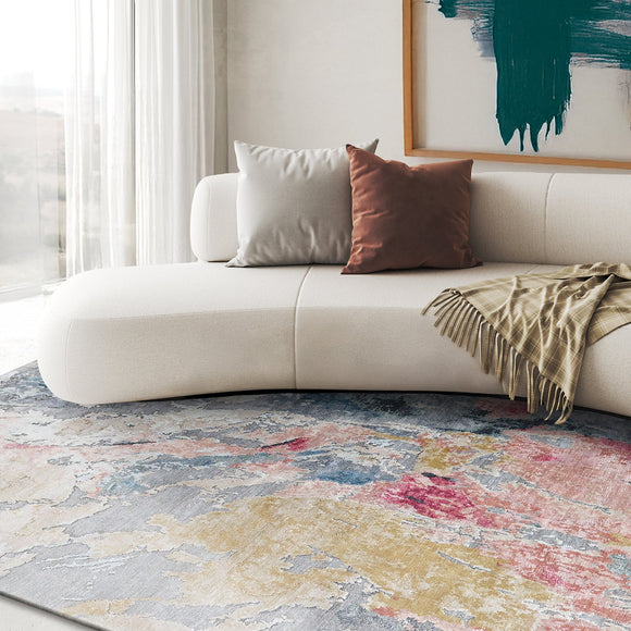 Floor Art Silver/Blush Area Rug