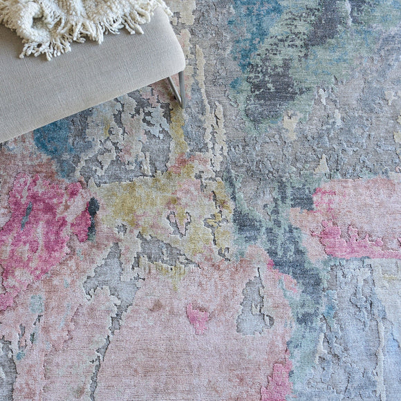 Floor Art Silver/Blush Area Rug