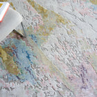 Floor Art Ivory/Gold/Blue Area Rug