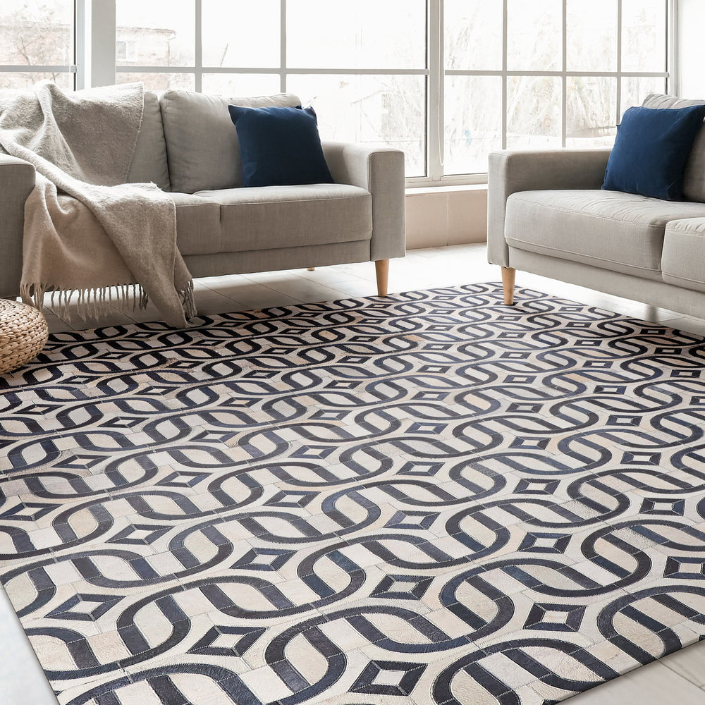 Natural Hide Trellis Area Rug