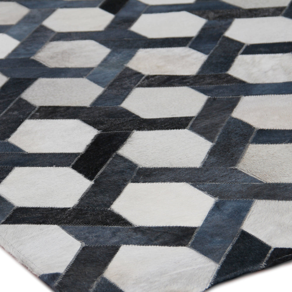 Natural Hide Lattice Area Rug