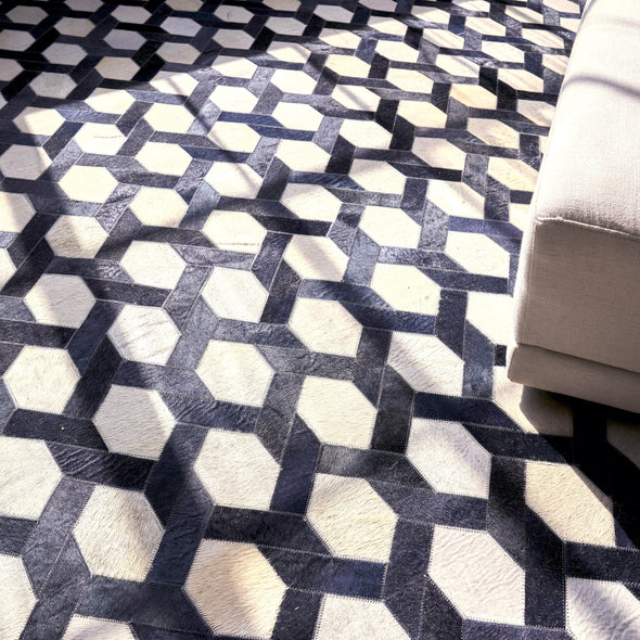 Natural Hide Lattice Area Rug