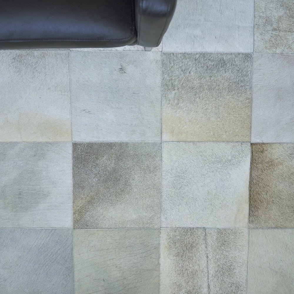 Natural Hide Block Area Rug