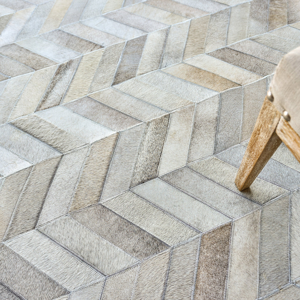 Natural Hide Chevron Rug