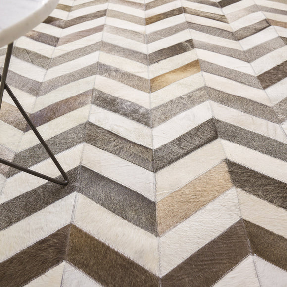 Natural Hide Chevron Rug