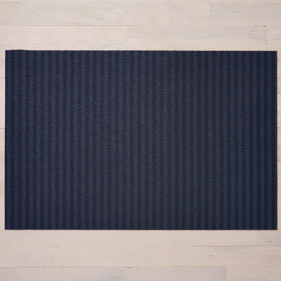 Blueberry / Doormat: 1 ft 6 in x 2 ft 4 in Breton Stripe Shag Mat OPEN BOX