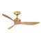 Aviara Coastal Indoor/Outdoor Smart Ceiling Fan  option Brushed Satin Brass with Natural Blades