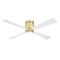 Kwartet Flush Mount Ceiling Fan with Light  option Brushed Satin Brass with Matte White Blades