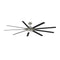 Odyn 84 Inch Outdoor Ceiling Fan with Light  option Brushed Nickel with Black Blades