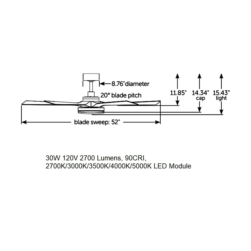 TorchAire Ceiling Fan with Light