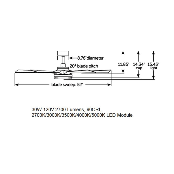 TorchAire Ceiling Fan with Light