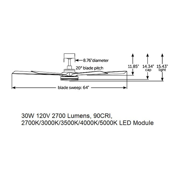 TorchAire Ceiling Fan with Light