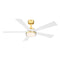 TorchAire Ceiling Fan with Light  option Brushed Satin Brass with Matte White Blades