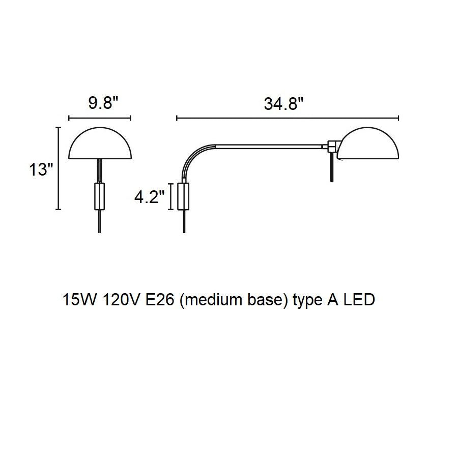 Dominica Plug In Swing Arm Wall Sconce