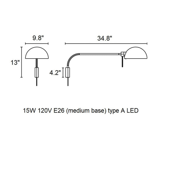 Dominica Plug In Swing Arm Wall Sconce