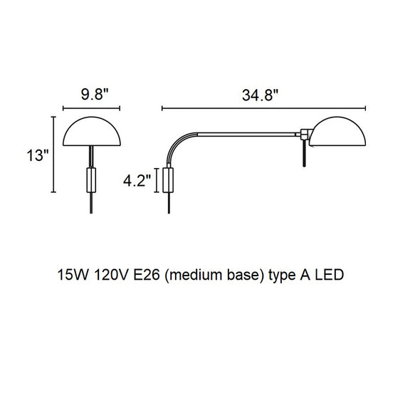 Dominica Plug In Swing Arm Wall Sconce