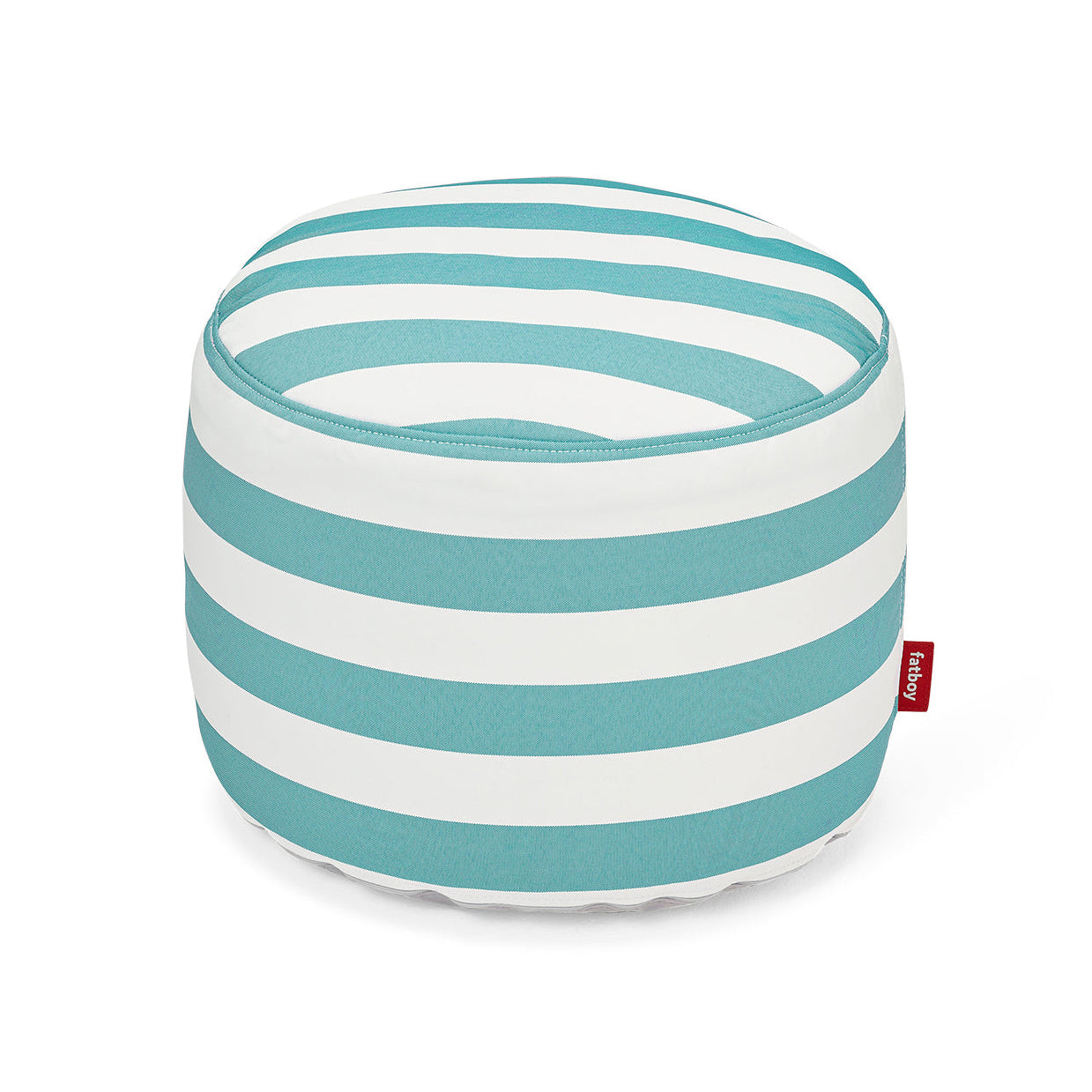 FatboyPoint Outdoor Pouf Ottoman, Stripe Ocean Blue, Small