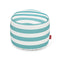 Point Indoor/Outdoor Pouf Ottoman  option Stripe Azur Olefin / Small: 20 in diameter