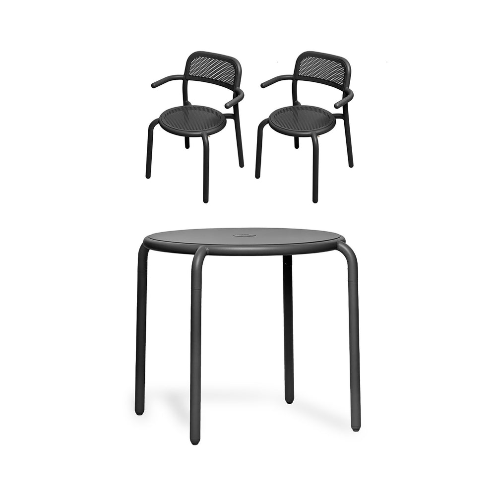 Toni Bistreau Table Set with Two Outdoor Armchairs