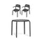 Toní Bistreau Table Set with Two Armchairs  option Anthracite