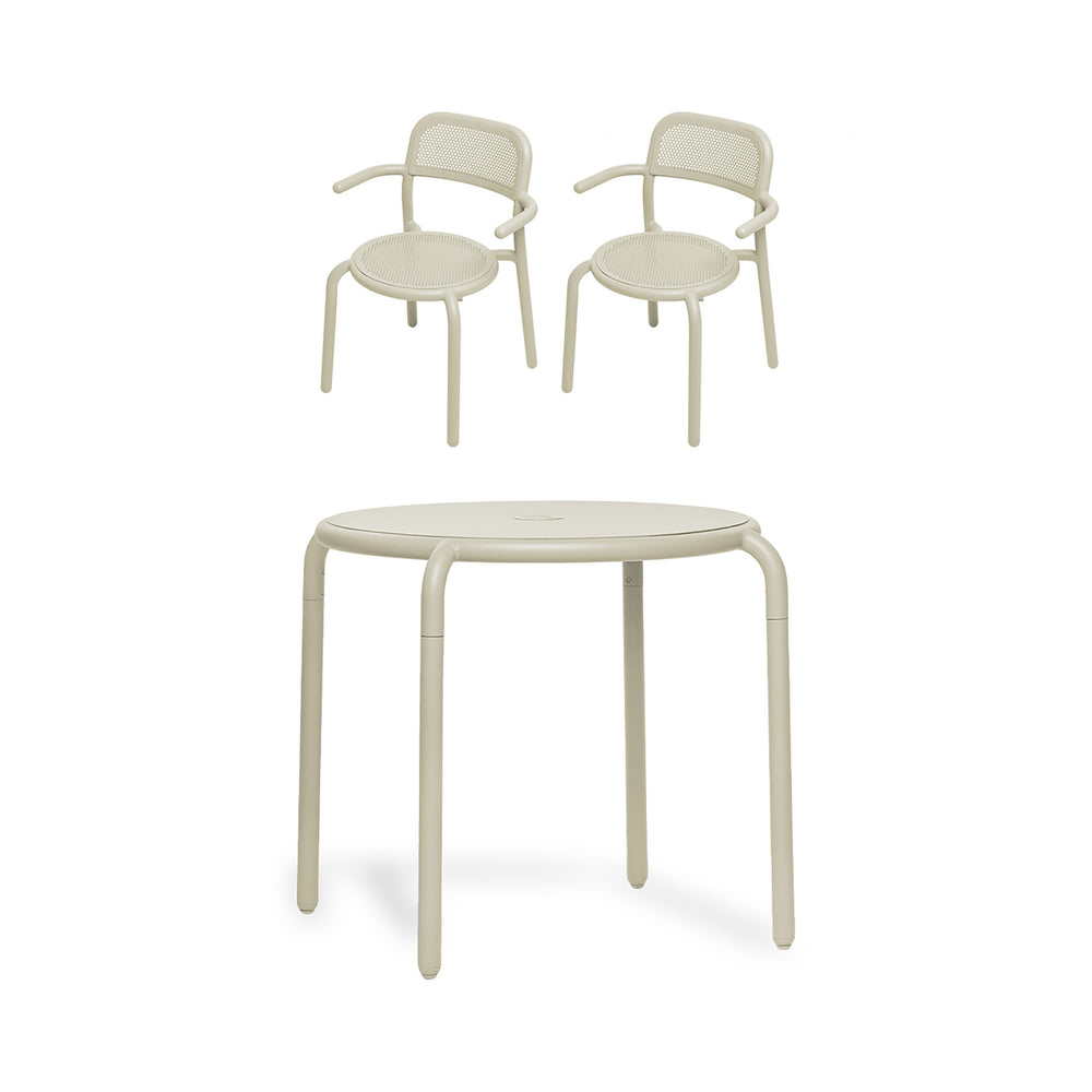 Toni Bistreau Table Set with Two Outdoor Armchairs