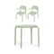 Toní Bistreau Table Set with Two Armchairs  option Mist Green