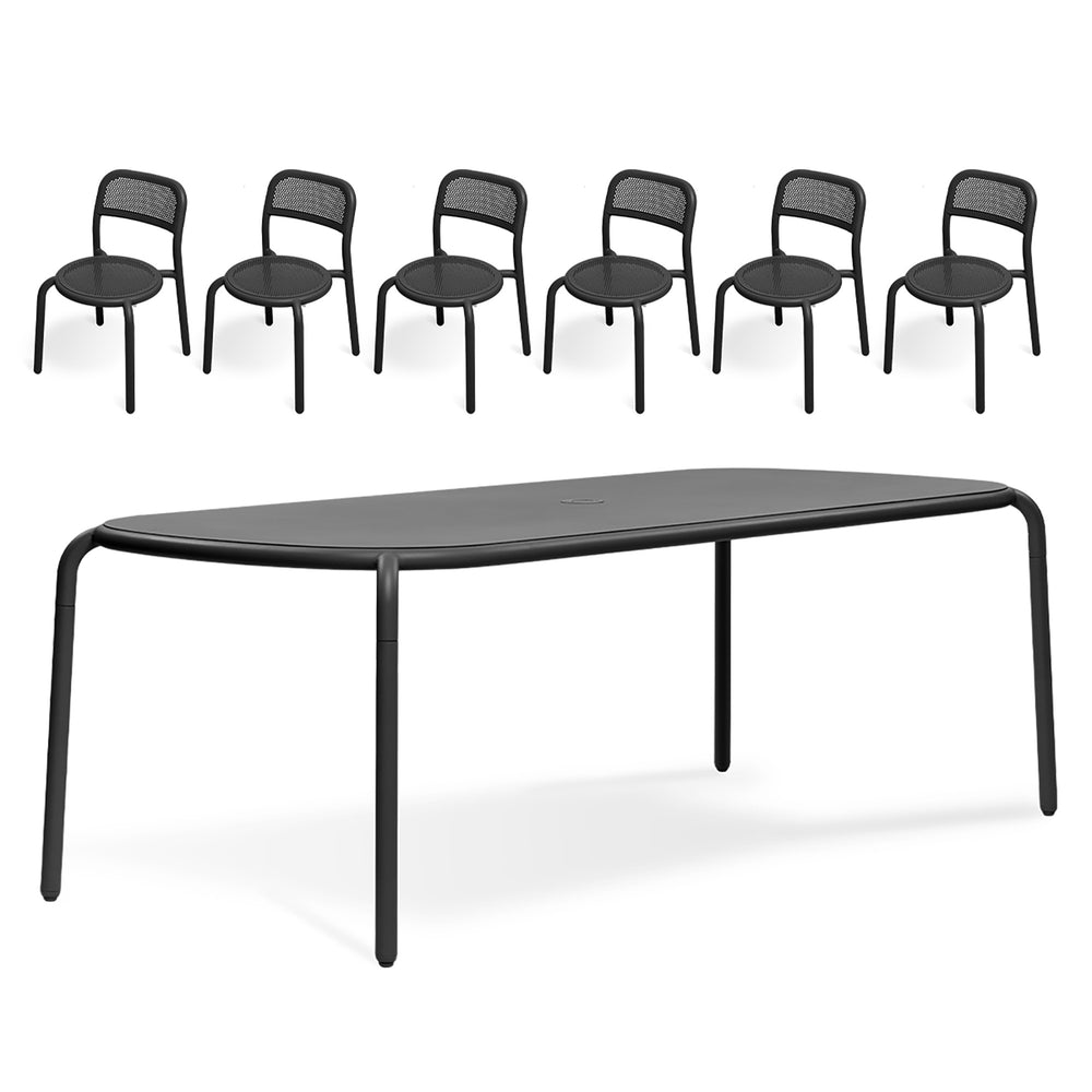 Toni Tablo Table Set with Six Outdoor Chairs