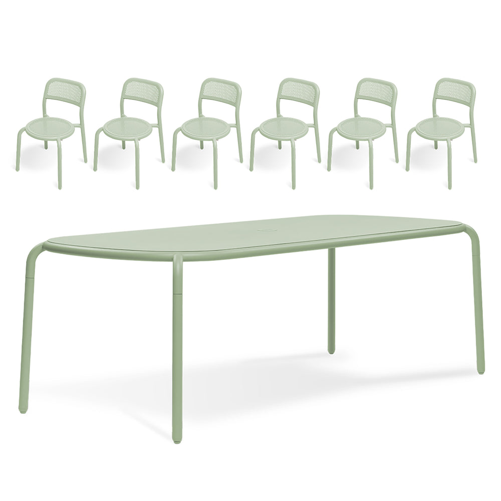 Toni Tablo Table Set with Six Outdoor Chairs