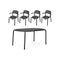 Toní Tavolo Table Set with Four Armchairs  option Anthracite