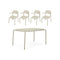 Toní Tavolo Table Set with Four Armchairs  option Desert