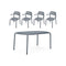 Toní Tavolo Table Set with Four Armchairs  option Elephant