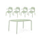 Toní Tavolo Table Set with Four Armchairs  option Mist Green