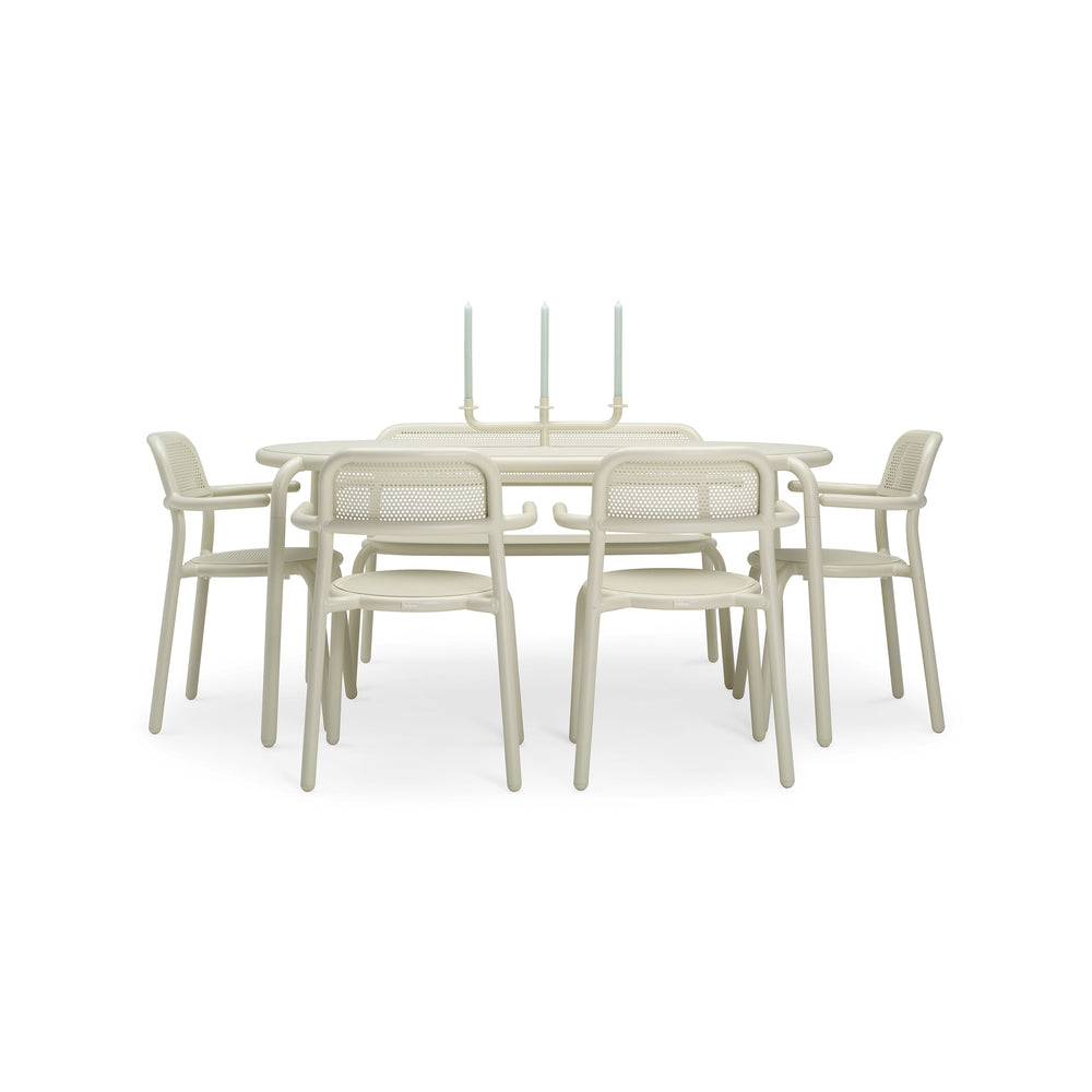 Toni Tavolo Table Set with Four Outdoor Armchairs