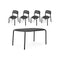 Toní Tavolo Table Set with Four Chairs  option Anthracite