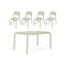 Toní Tavolo Table Set with Four Chairs  option Mist Green
