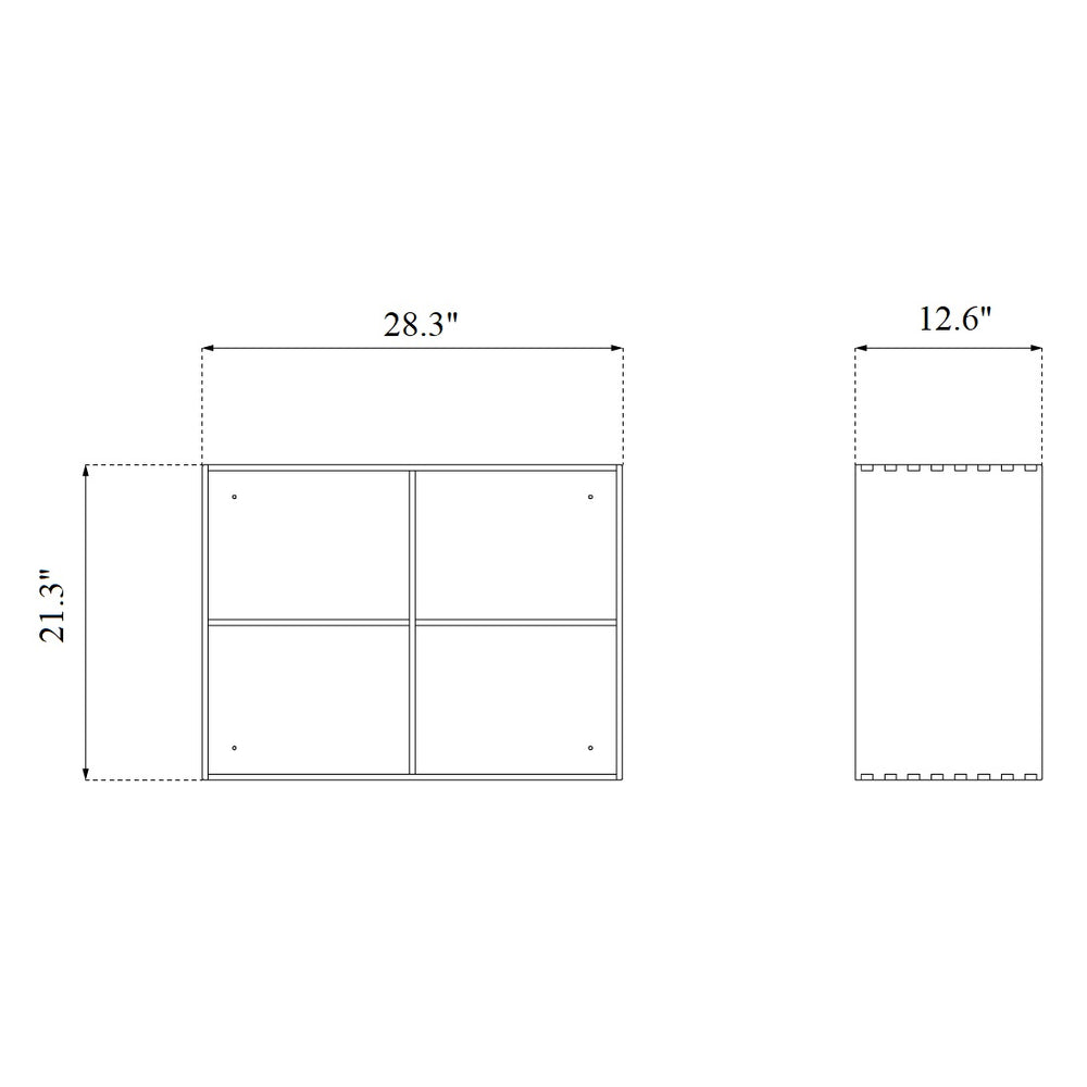 B98 4 Grid Bookshelf Unit