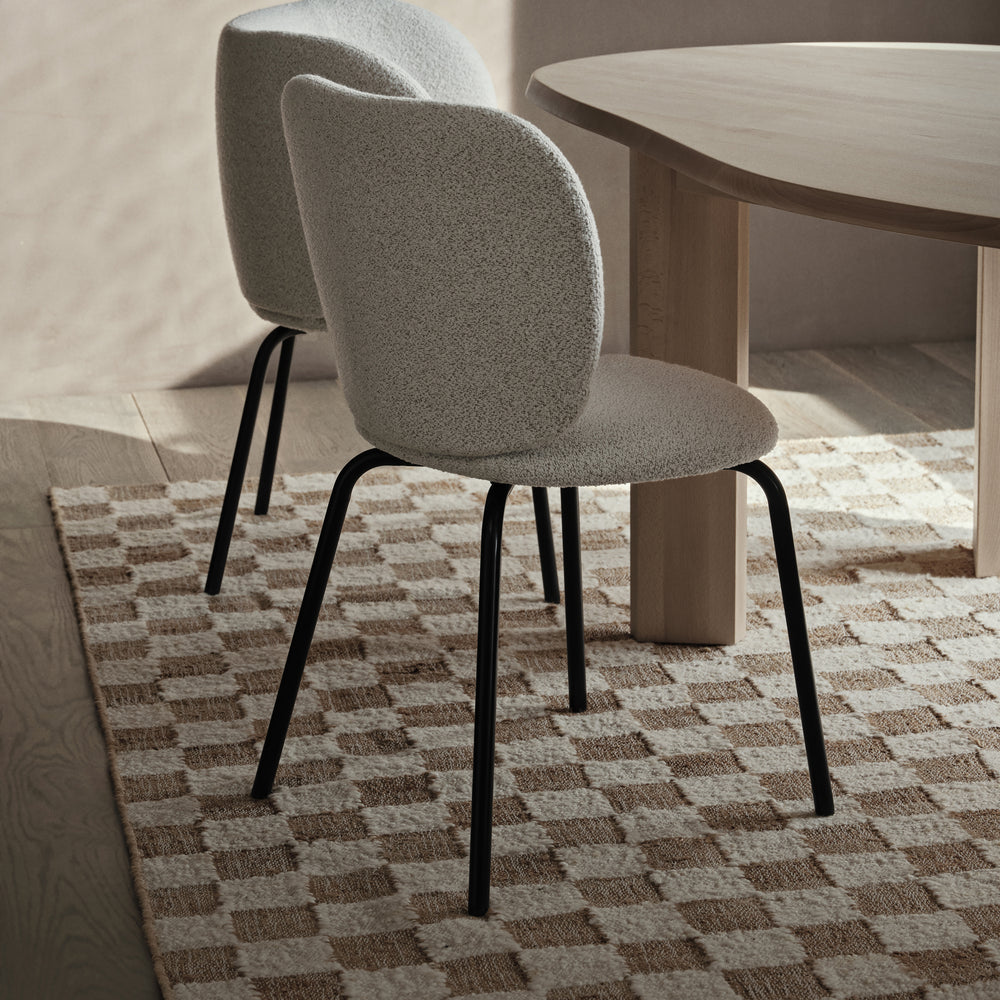 Check Wool Jute Rug