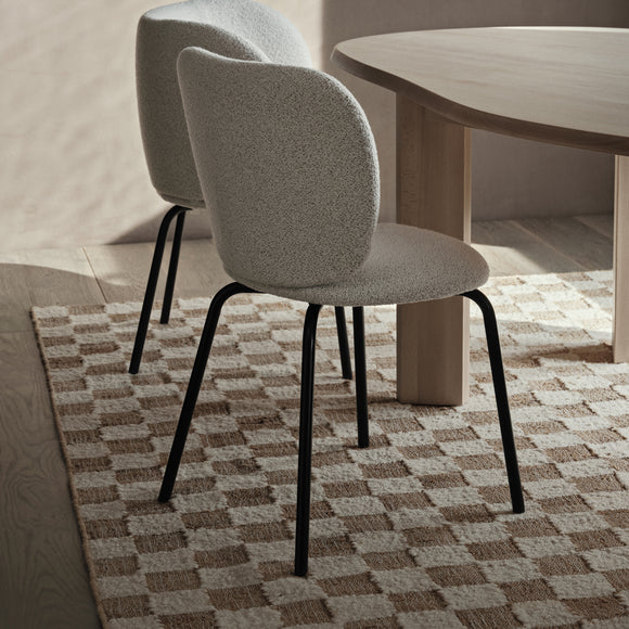 Check Wool Jute Rug