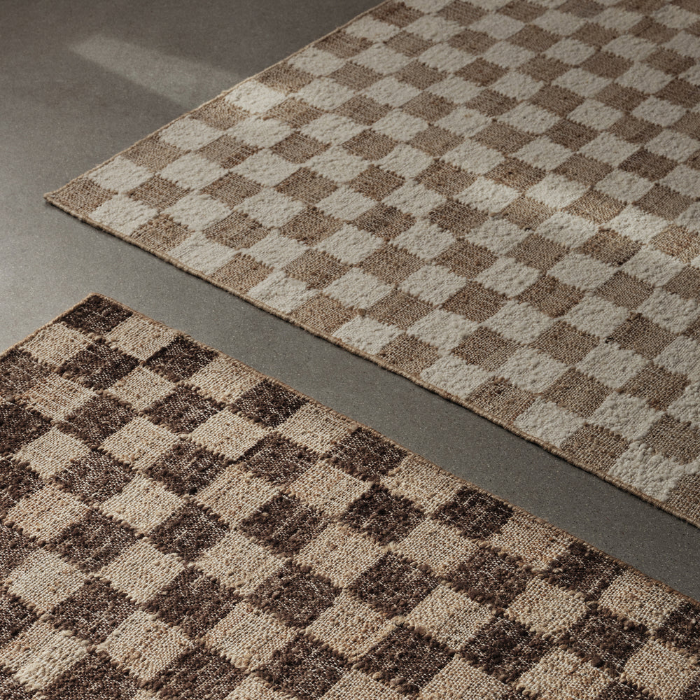 Check Wool Jute Rug