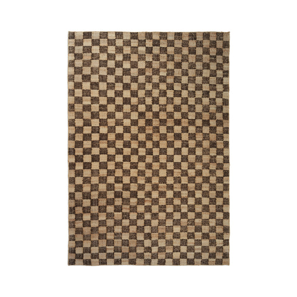 Check Wool Jute Rug