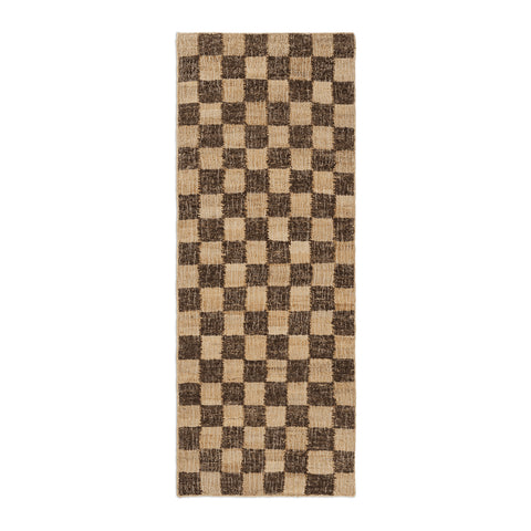 Check Wool Jute Runner