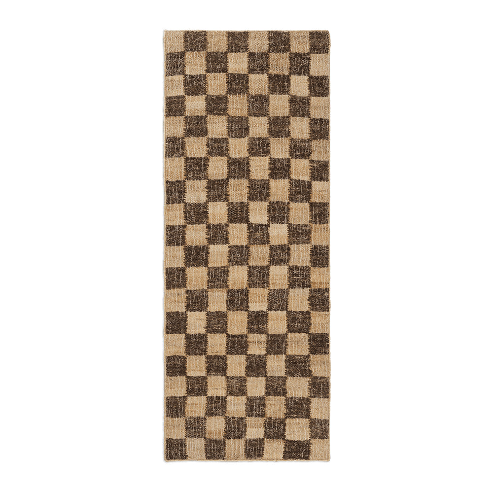 Check Wool Jute Runner