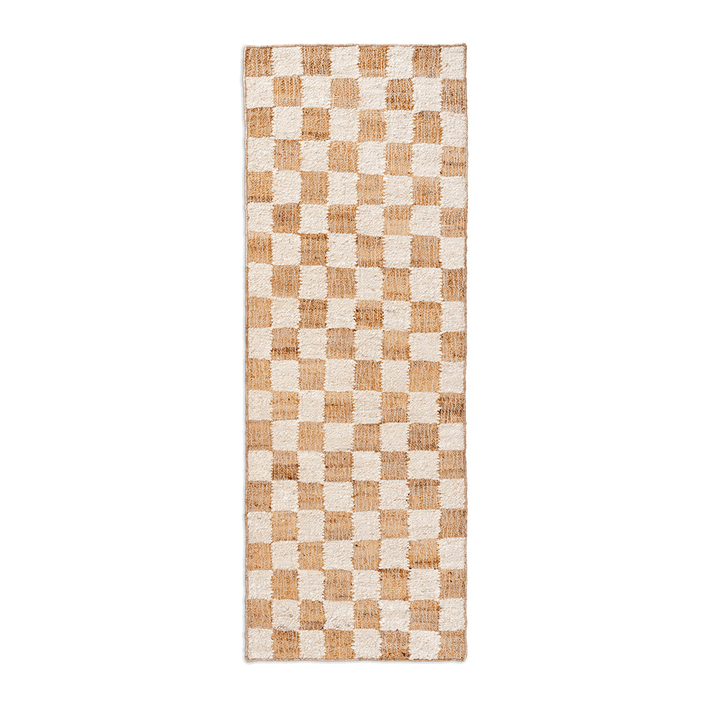 Check Wool Jute Runner