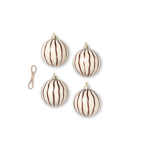 Christmas Lines Glass Ornament (Set of 8)