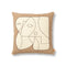 Figure Throw Pillow  option Dark Taupe / Off-White